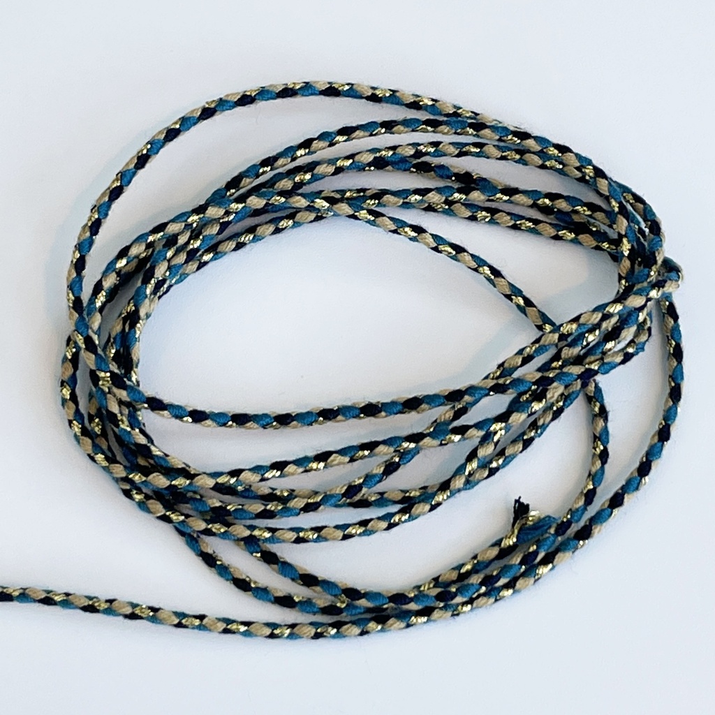 Black/Beige/Blue Woven Rope