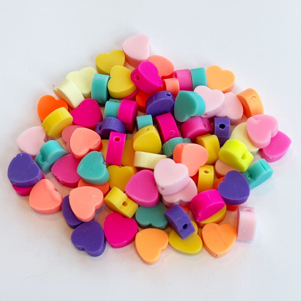 Multicoloured Polymer Hearts