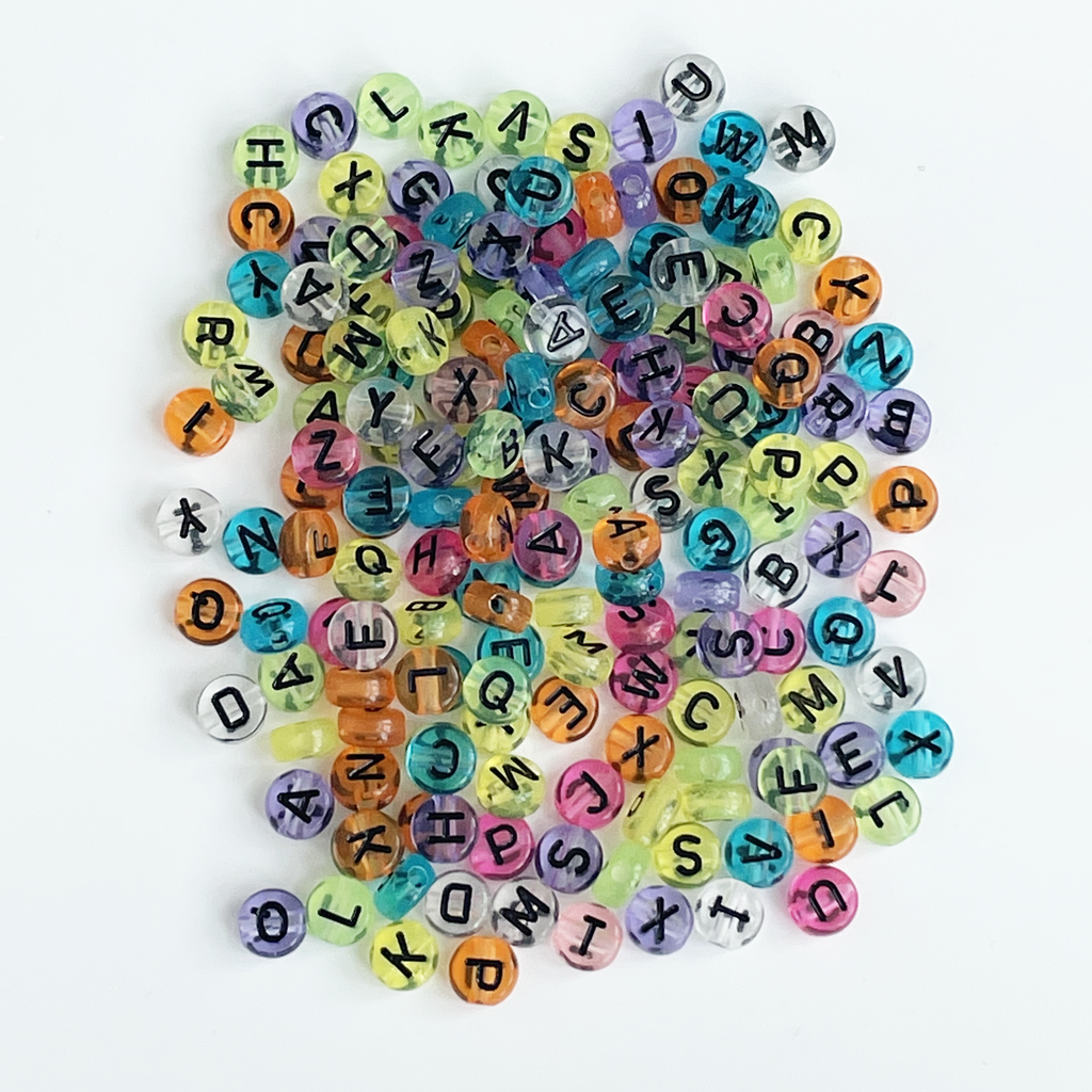 Round Multicoloured w Black Alphabets