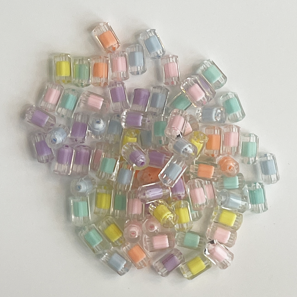 Multicoloured Cylinder Beads