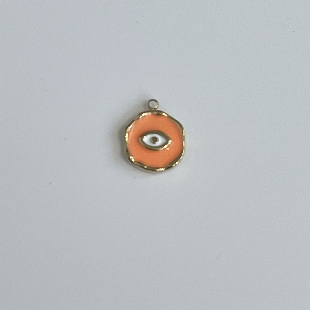 Round Neon Orange Plate w Eye