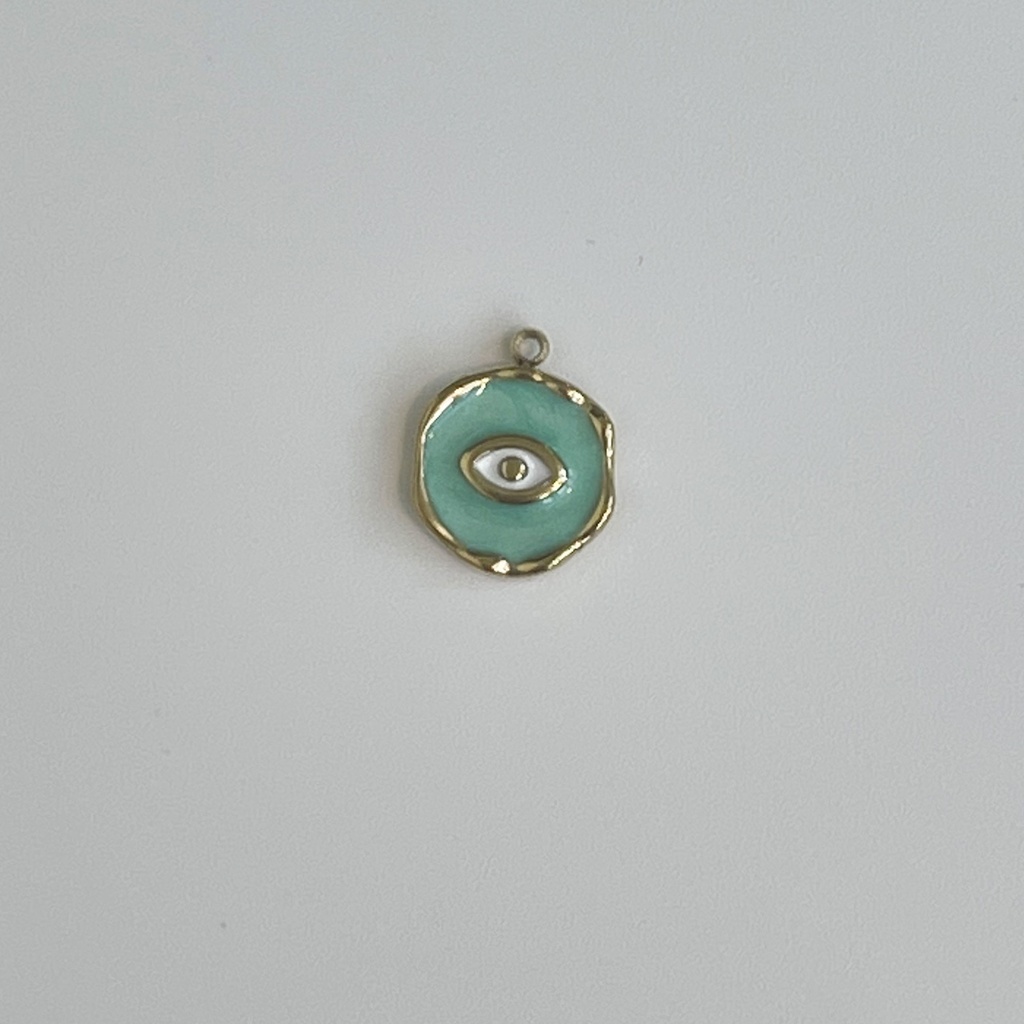 Round Neon Blue Plate w Eye