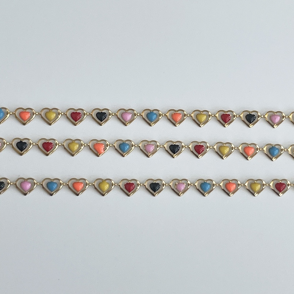 Multicoloured Heart Chain