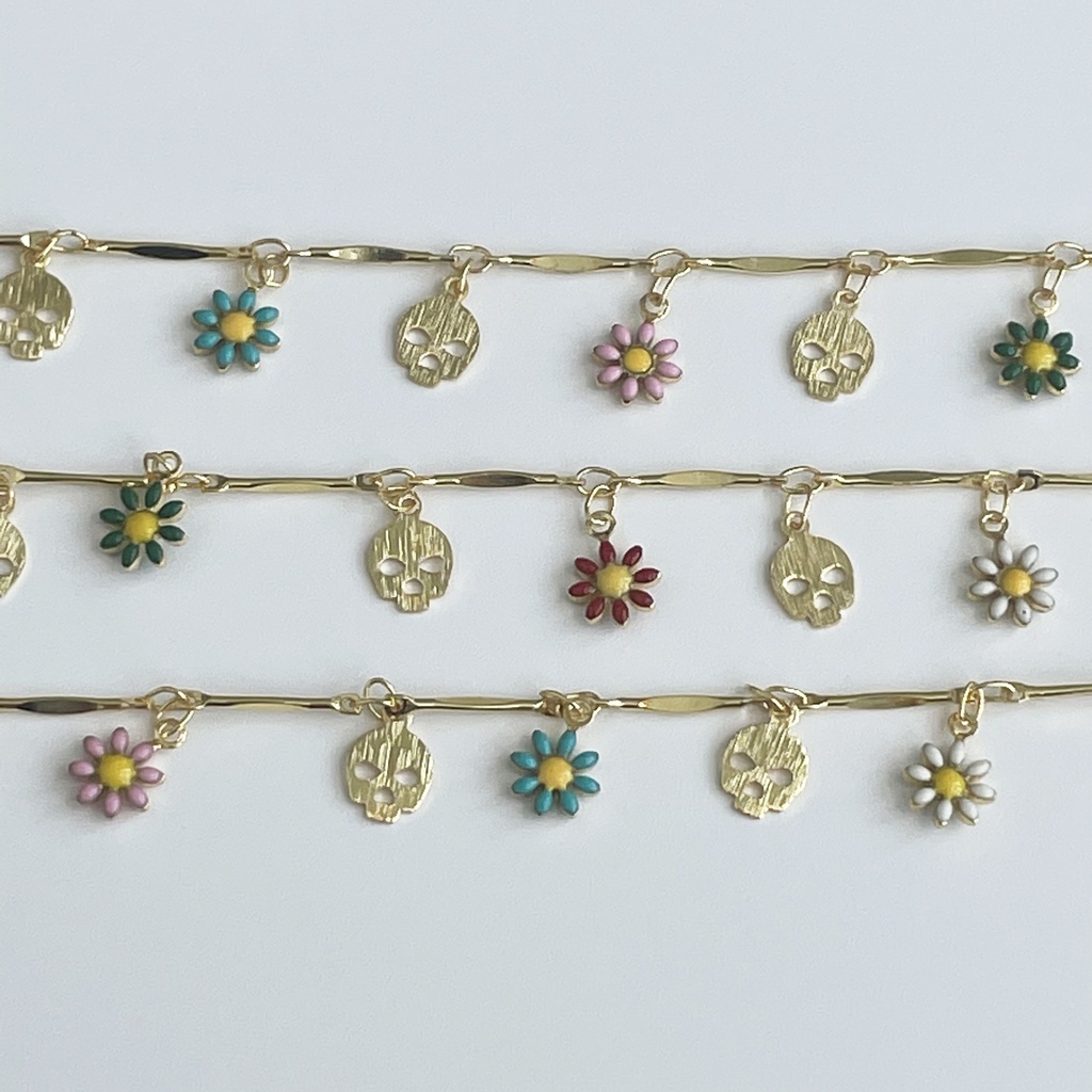 Skull & Flower Chain