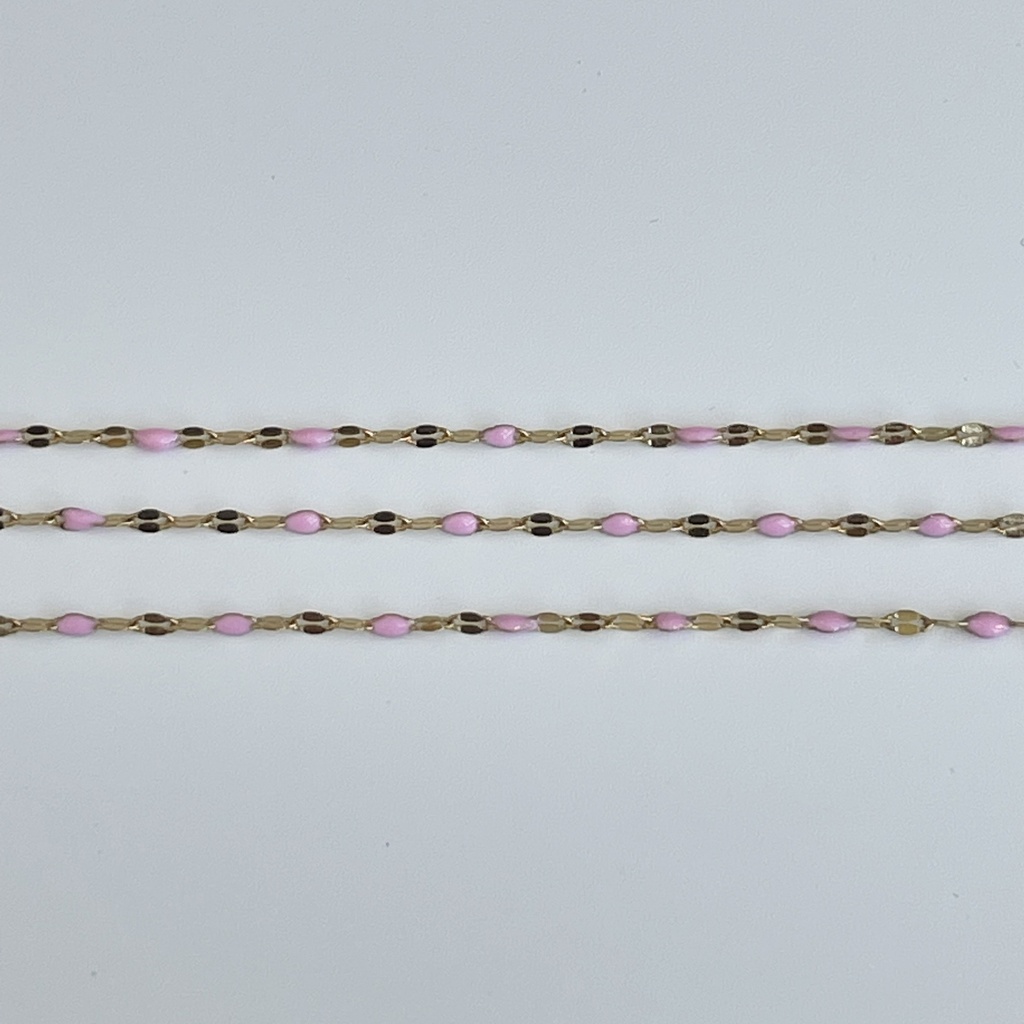 Pink Enamel Flat Chain