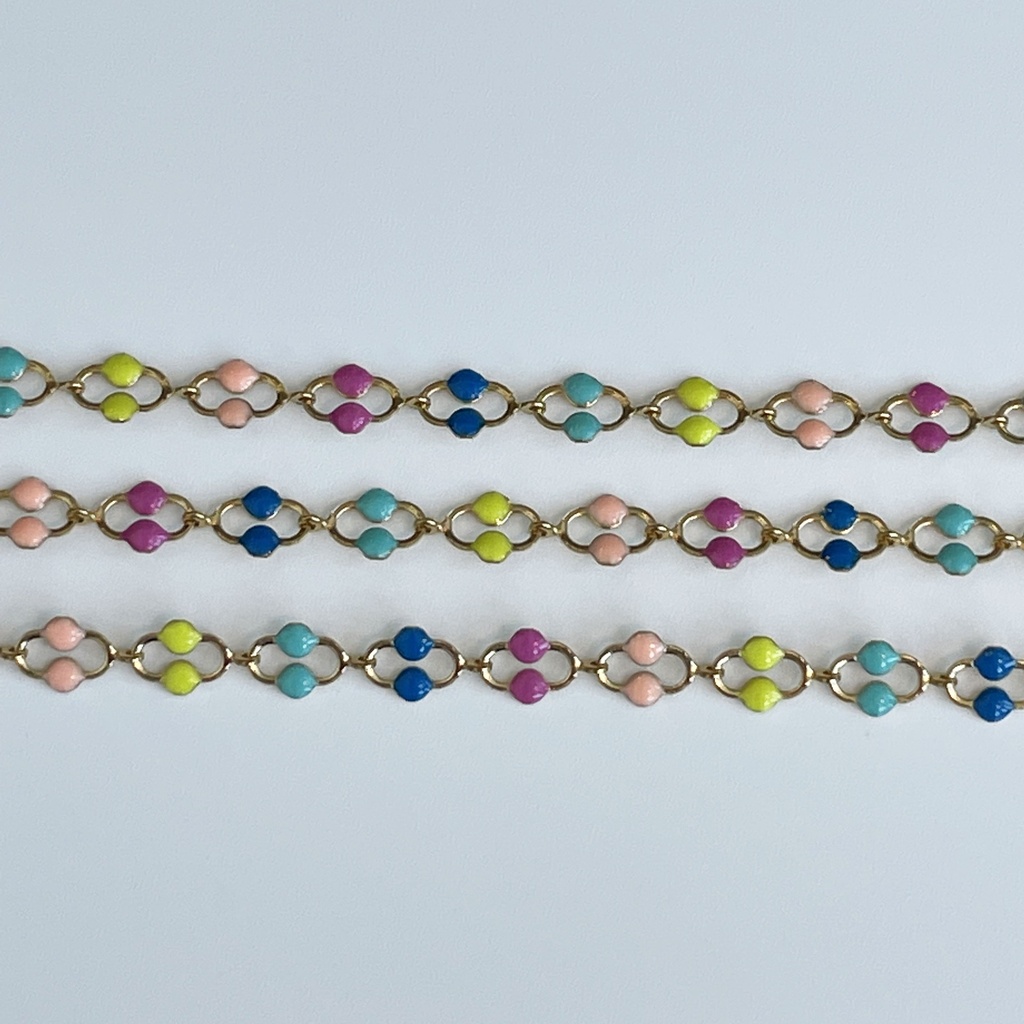Flat Multicoloured Cable Link Chain