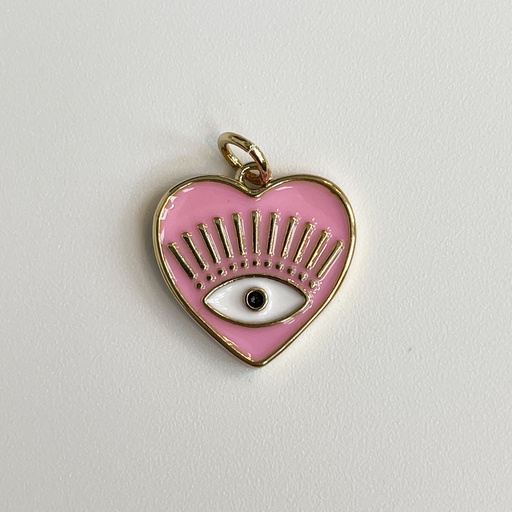 Pink Heart with White Eye