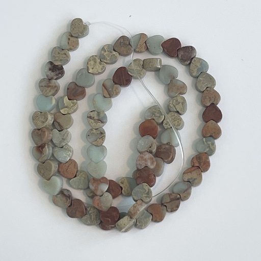 Jade / Beige Heart Stone