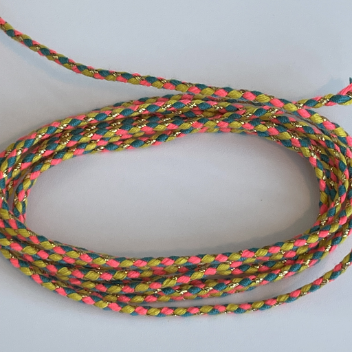 Neon pink/blue/yellow Woven Rope