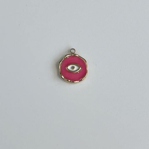 Round Neon Pink Plate w Eye