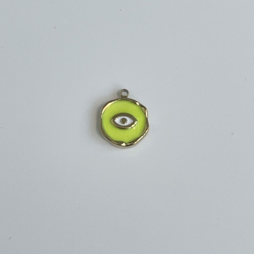 Round Neon Yellow Plate w Eye 