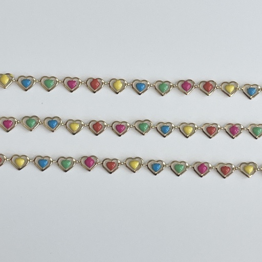 Multicoloured Pastel Heart Chain