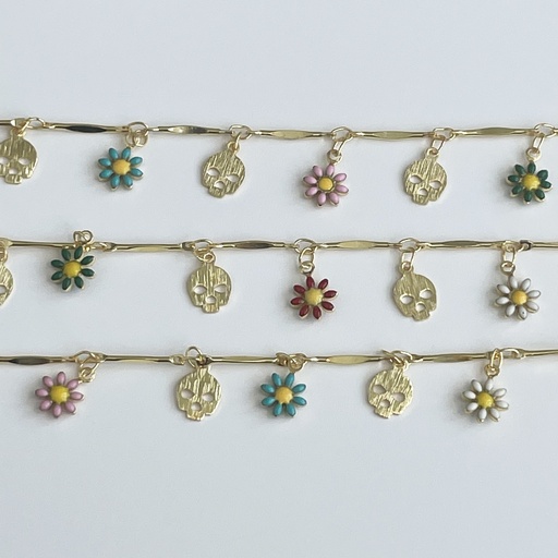 Skull & Flower Chain