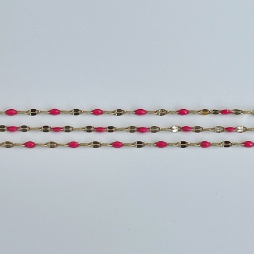Rose Pink Enamel Flat Chain