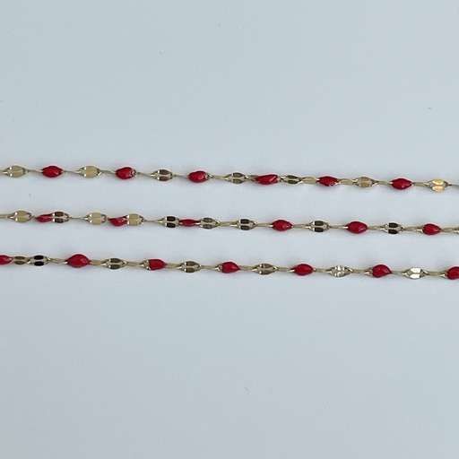 Red Enamel Flat Chain