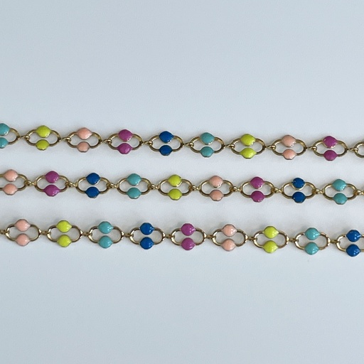 Flat Multicoloured Cable Link Chain